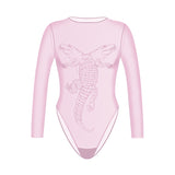 Alligator Pink Long Sleeve Bodysuit