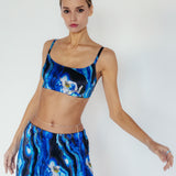Aliens Mysterie Blue Silk Pants