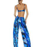 Aliens Mysterie Blue Silk Pants