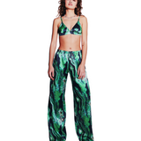 Aliens Space Green Silk Pants