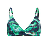 Aliens Space Green Silk Bra