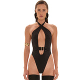 Charm One Piece Swimsuit Black